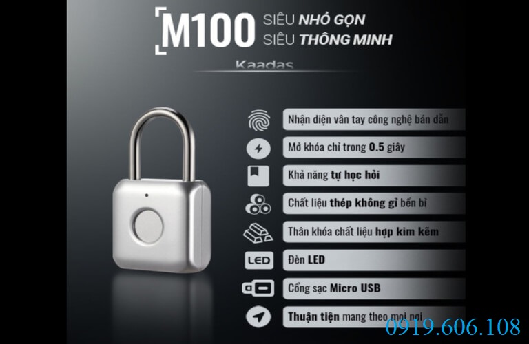 Khóa cửa vân tay Kaadas M100 được sản xuất bởi công nghệ hiện đại với nhiều ưu điểm tuyệt vời