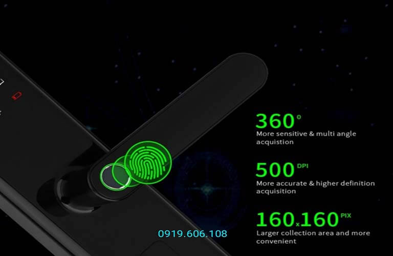 Khóa Cửa Thông Minh OneLock WM002 sử dụng công nghệ vân tay hiện đại, quét được cả vân tay trẻ nhỏ, người lớn, độ bảo mật cao