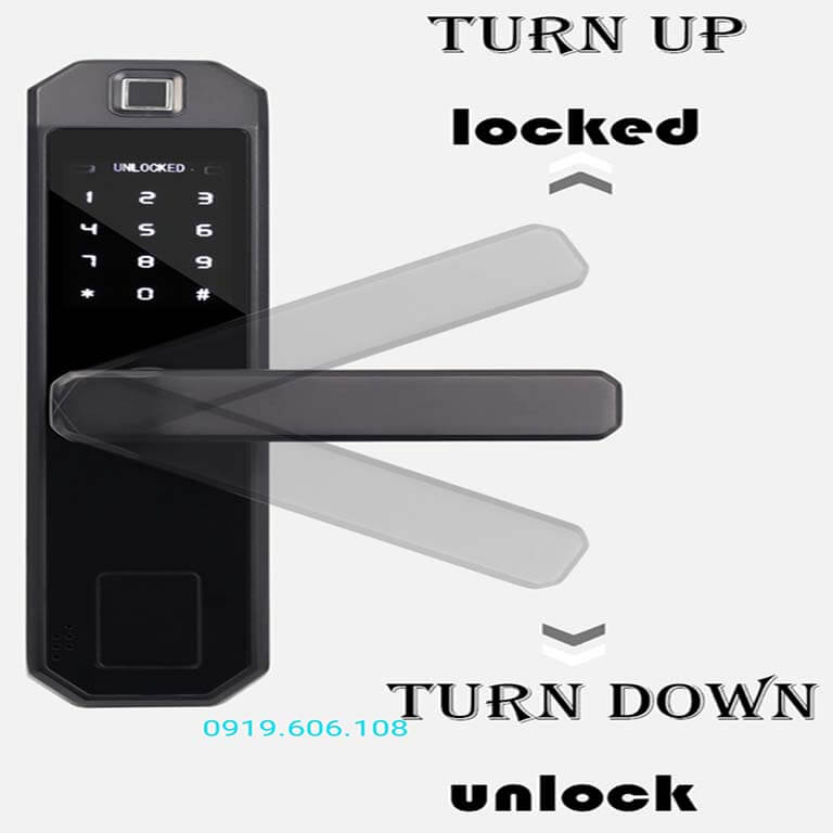 Khóa Cửa Thông Minh OneLock WS001 trang bị tay nắm rơi tự do tránh dùng tay nắm làm đò bẩy phá khóa