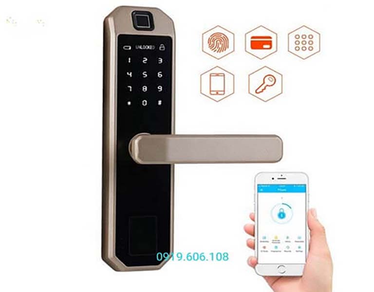 Khóa Cửa Thông Minh OneLock WS001 mở khóa qua app trên điện thoại thông minh kết nối bằng Bluetooth giúp mở khóa nhanh, thuận tiện hơn cho người sử dụng