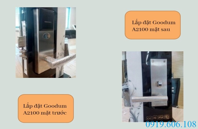 Lắp đặt khóa cửa thẻ từ Goodum A2100 nhanh chóng, dễ dàng