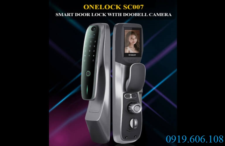 Khóa thông minh OneLock SC007 có kết nối camera hiển thị trên thân khóa trong và trên smartphone