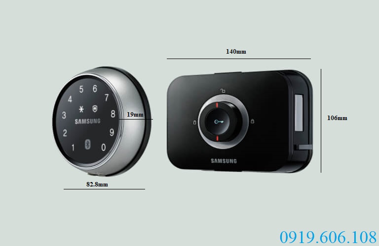 Khóa cửa thông minh Samsung DS705MK/EN có thiết kế hiện đại, nhỏ gọn, tạo sự năng động, sang trọng khi lắp trên cửa