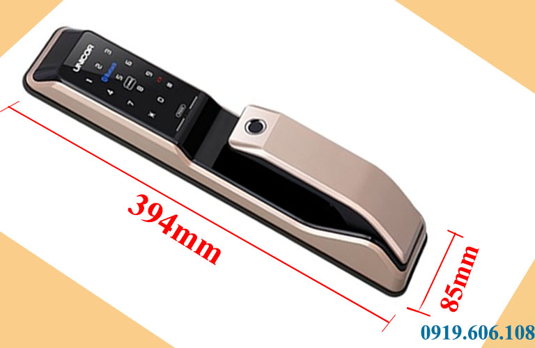 Kích thước của khóa cửa thông minh Unicor PM8000BWSK