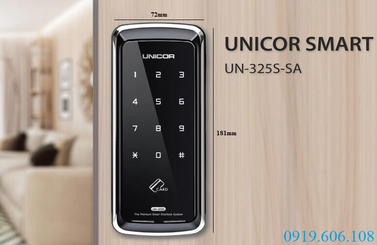 Khóa cửa thẻ từ Unicor UN-325S-SA được thiết kế với kiểu dáng nhỏ gọn, giản đơn nhưng rất hiện đại