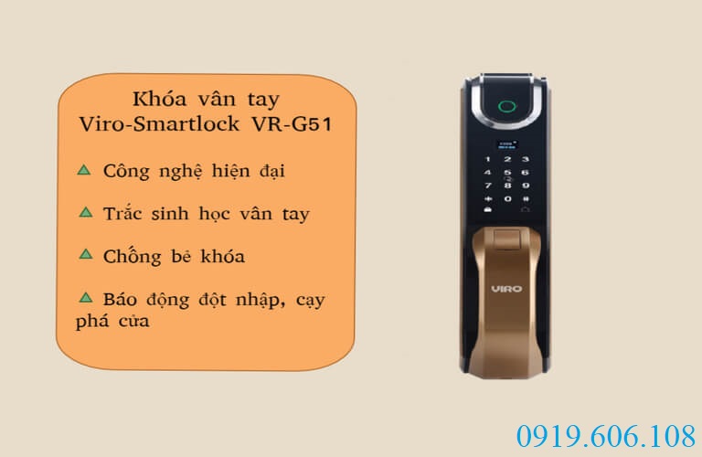 Khóa cửa vân tay Viro-Smartlock VR-G51