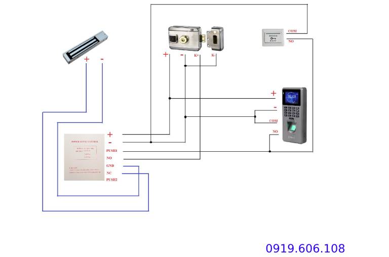 Khóa Cửa Thẻ Từ Viro Smart Rim Lock VR-1200 3in1