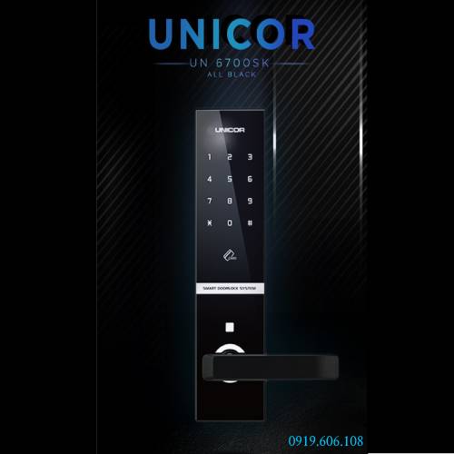 Khóa Cửa Thẻ Từ Unicor UN-6700SK Black