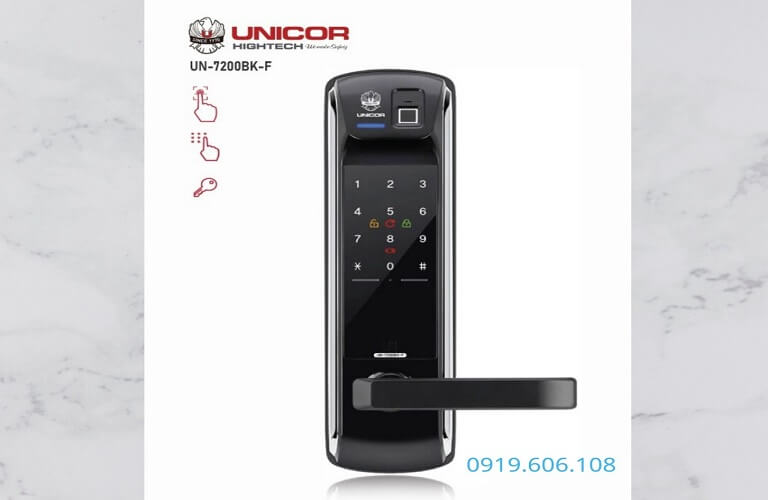 Khóa Cửa Vân Tay Unicor UN-7200BK-F Chính Hãng An Toàn Cao