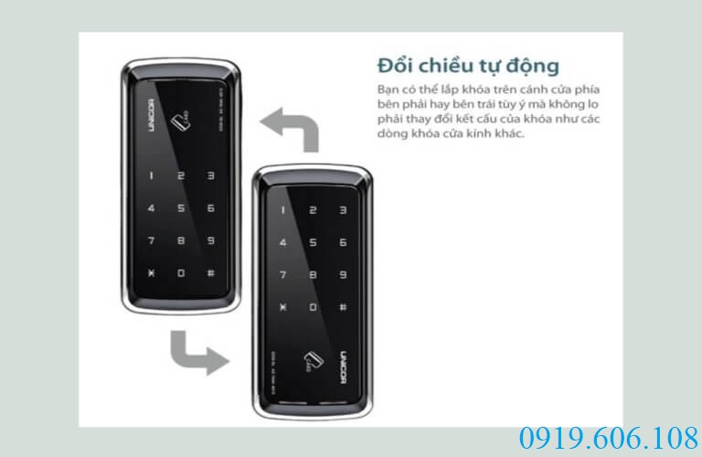 Khóa thẻ từ cửa kính Unicor UN-325S-GL có thiết kế linh động, dễ lắp đặt, tạo sự tiện lợi cho người dùng