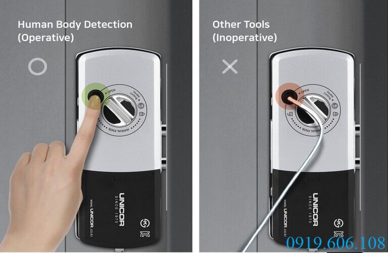 Khóa thông minh Unicor VR500-BW có cảm ứng biến nhiệt, chống mở khóa bằng các đồ vật