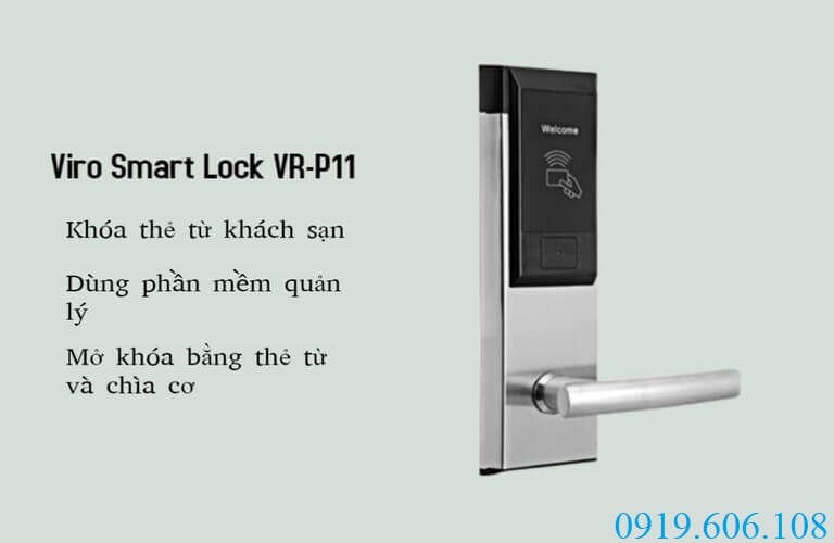 Sử dụng khóa thẻ từ Viro Smart Lock VR-P11 giúp quản lý khách sạn hiệu quả
