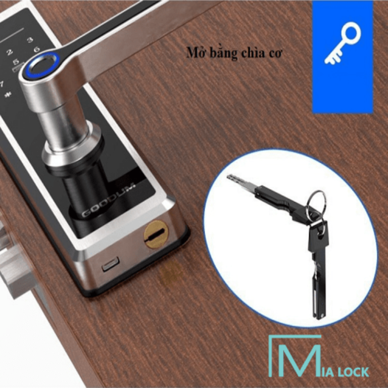 Cần mang theo chìa khóa cơ của Goodum H6800 để tránh các trường hợp thiết bị hết PIN không thể tiếp nhận cách thức mở qua hệ thống