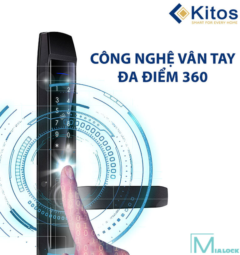 Công nghệ vân tay đa điểm 360 - tính năng hiện đại thường thấy trong các sản phẩm khóa vân tay Kitos Nhật Bản