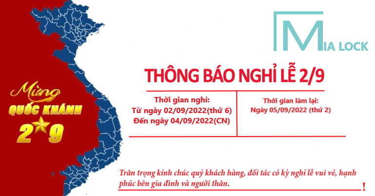 Mia Lock Việt Nam Thông Báo Lịch Nghỉ Lễ Quốc Khánh 2/9/2022