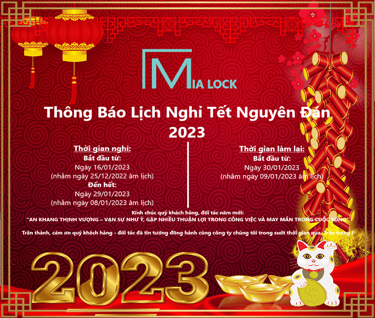 Mia Lock Việt Nam Thông Báo Lịch Nghỉ Tết Nguyên Đán 2023
